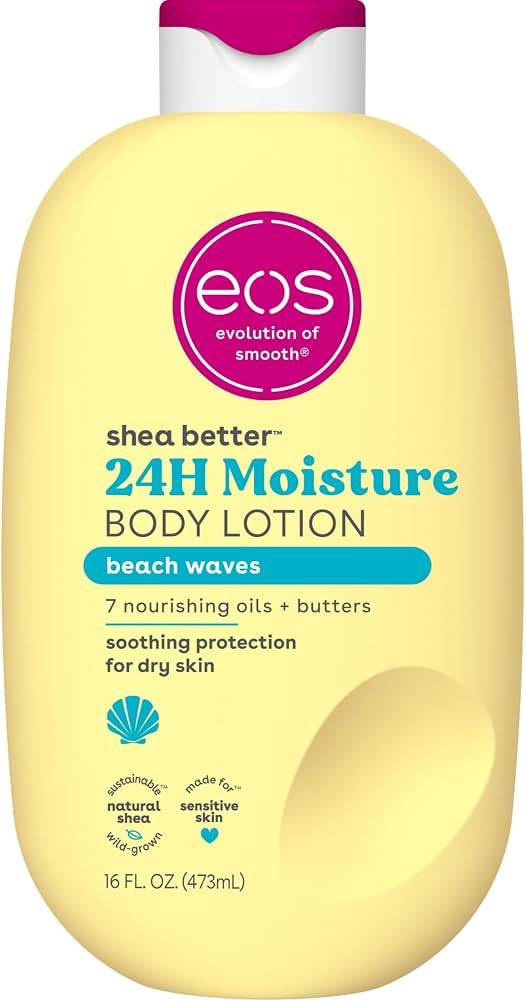 eos Shea Better Body Lotion- Vanilla Cashmere, 24-Hour Moisture, 16 fl oz